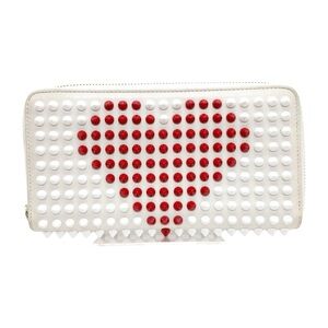 Christian Louboutin Limited Edition Spike Zip Valentines Heart Long Wallet EUC